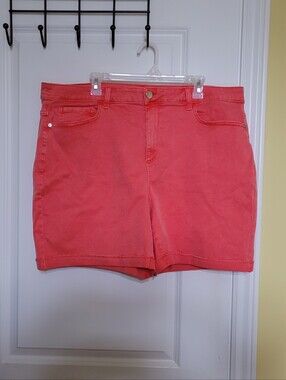 Love & Legend shorts distressed cut off denim style faded red plus size 22